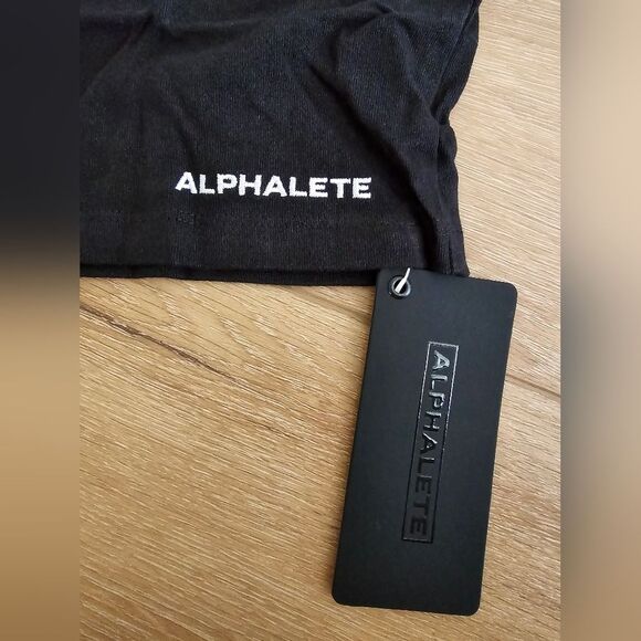 NWT alphalete womens heavy cotton crop cut off black - Picture 4 of 7